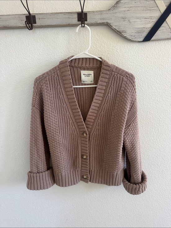 Abercrombie & Fitch Sweaters - Abercrombie & Fitch Dusty Mauve Chunky Knit Button Cardigan